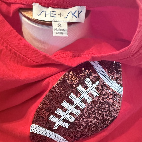 Red Football sequin t-shirt Dress - Picture 5 of 5